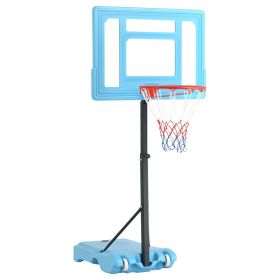 Poolside Basketball Hoop Stand, 36.5"-48.5" Height Adjustable Portable Hoop System w/ Clear Backboard & Fillable Base for Whole Family, Blue, Black, R
