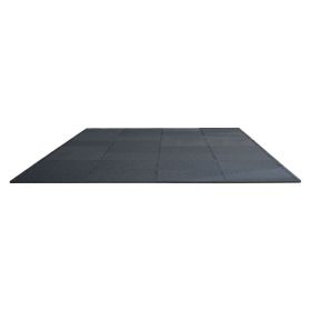 0.56 Inch Thick Gym Floor Mats, 12 Tiles Rubber Top with EVA Foam, 25" x 25" Gym Flooring Workout Mats with 48 sq.ft Coverage