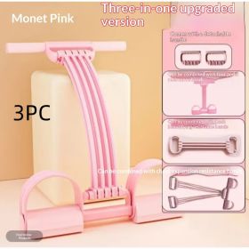 Womens Adjustable Shoulder- And Back-Open Foot-Operated Resistance Trainer (Option: Pink-3 in 1-3PCS)