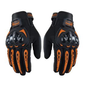 Racing Motorcycle Motorbike Motocross Riding Dirt Bike Full Finger Sports Gloves (Option: Orange-XL)