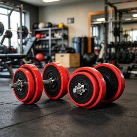 44lbs Adjustable Convertible Dumbbell Barbell Set: All-in-One Home Gym Weight Training Equipment for Adults (Option: Default Title)
