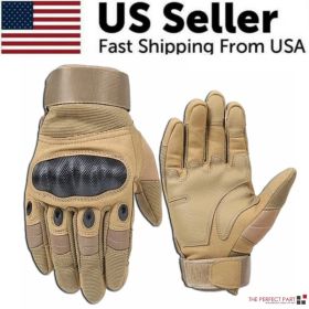 Tactical Motorcycle Motocross Full Finger Gloves Motorbike Riding Racing Mittens (Option: M-Brown)