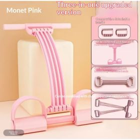 Womens Adjustable Shoulder- And Back-Open Foot-Operated Resistance Trainer (Option: Pink-3 in 1-1PCS)