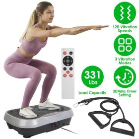 Vibration Exercise Machine With Resistant Bands Remote Control Whole Body Vibration Platform Workout Equipment Home Fitness Training Equipment Fo (Color: as picture)