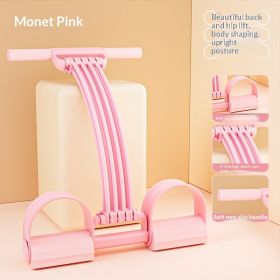 Womens Adjustable Shoulder- And Back-Open Foot-Operated Resistance Trainer (Option: Pink-Foot Pedal-1PCS)