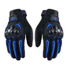 Racing Motorcycle Motorbike Motocross Riding Dirt Bike Full Finger Sports Gloves (Option: Blue-M)