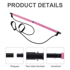 Multifunctional Pilates Stick With Resistance Band For Body Shaping (Option: Pink)