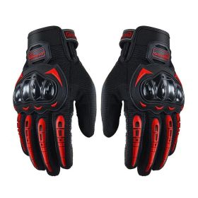Racing Motorcycle Motorbike Motocross Riding Dirt Bike Full Finger Sports Gloves (Option: Red-M)